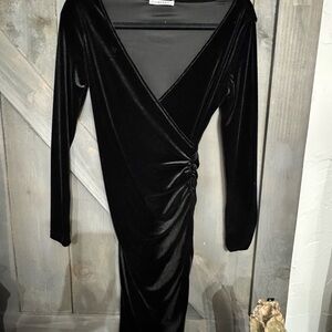 Elegant Black Velvet Dress